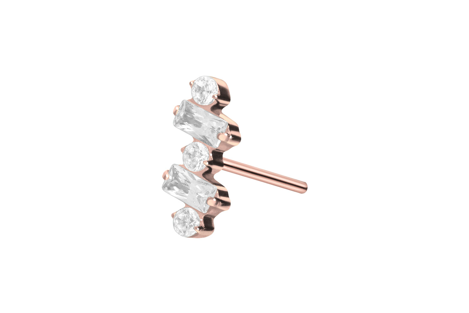 Titan Aufsatz mit Push Pin EINGEFASSTE KRISTALLE von Piercingline